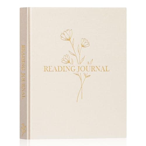 Lanpn Reading Journal for Book Lovers Readers - Linen Hardcover Reading Log with 52 Book Reviews - Books Tracker Diary Reading Notebook Bookish Gifts, 23.6 x 19.5 cm, 158 Pages (Beige)