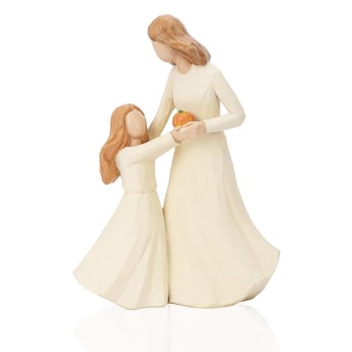 Mother and Daughter Figurines, Mum Birthday Gifts Gifts for Mum from Daughter, Resin Sculpted Hand-Painted Statue Mother Daughter Presents Decoration Ornaments for Mother's Day Christmas Anniversary