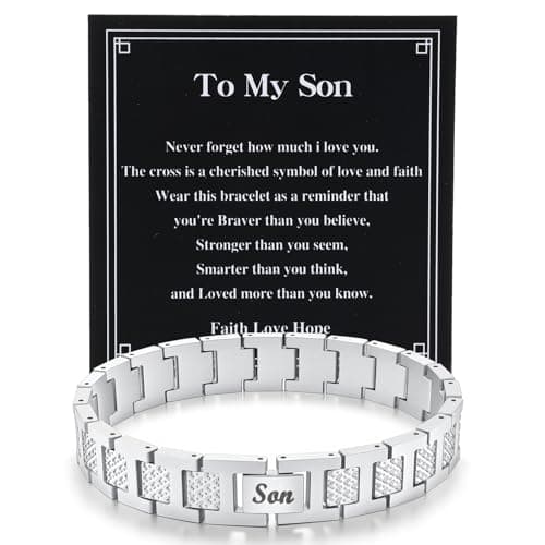 Joykee Bracelet Gifts for Men Boys Dad Son Husband Stainless Steel Chain Bracelet Jewellery Presents for Birthday Fathers Day Christmas Valentines Day with Gift Box Son