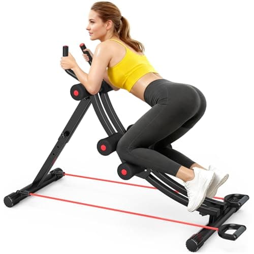 Fostoy Ab Machine, Foldable Abs Workout Equipment, Adjustable Ab Trainer Machine for Abs Workout at Home Gym