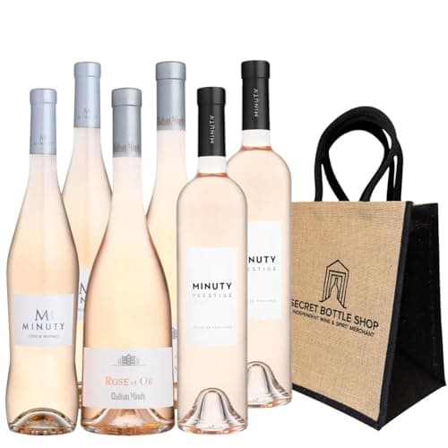 The Minuty Luxury Provence Rose Gift |Case of 6-2 x 75cl M de Minuty, 2 x 75cl Prestige & 2 x 75cl Rose et Or | With Secret Bottle Shop Luxury Gift Bag