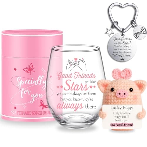 Tixlux Friendship Gifts for Women Wine Glass, Best Friend Gift, Personalised Birthday Gifts for Friend, Special Sister Gift Set for Her Bestie Sister -450ml (Best Friend)