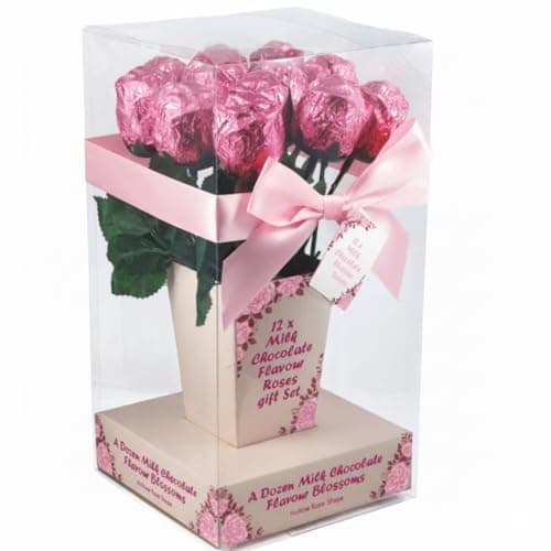 12x Chocolate Bouquet Roses| Christmas Gifts for Women |Valentines Chocolates for Adults| Birthday Flowers and Chocolates Gift Set Box | Mothers Day gifts| Valentines Day Gifts for Her | Xmas Presents