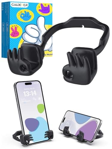 Stocking Fillers for Teenage Girls Boys Mens Gifts: Cell Phone Stand Upgrade Adjustable OK Sign Phone Stand for Desk Kids Adults Women Birthday Funny Cool Gadgets Ideas Gifts for Christmas 1Pack Black