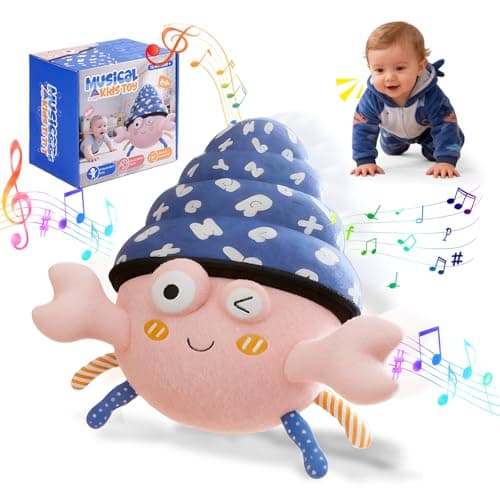 Yeeammk Baby Sound Toys, Musical Dancing Hermit Crab Sensory Toy for Infant 6-12 Months, Stuffed Soft Plush with Dancing & Talking Sound, Montessori Toddler Toy Gift for 1 2 3 4 Year Old Kids