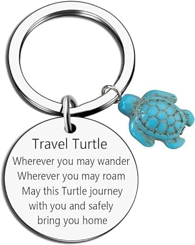 Doraler Travel Turtle Keychain, Tortoise Keyring, Good Luck Charm for Women Men Driver Driving Car Keyring Test, Christmas Stocking Fillers Xmas Present Travelling Travel Present Gifts Idea