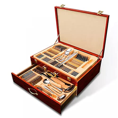 Luxury 72 Piece Cutlery Set for 12 People in Elegant Gift Box Premium Stainless Steel Flatware Set with Carrying Case Ideal Housewarming or Graduation Gift