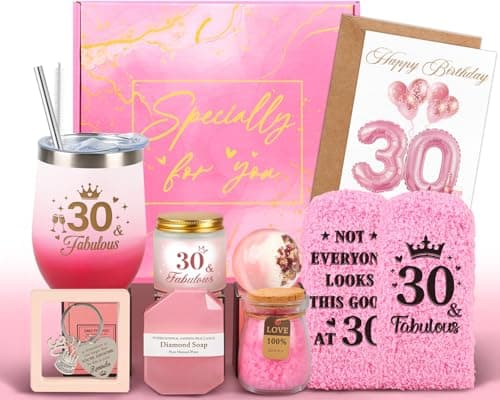Giftota 30th Birthday Gifts for Women, Happy 30 Year Old Birthday Pamper Gifts Fabulous Self Care Gift Relaxation Bath Sets Birthday Hampers Basket for Her, Women, Friends, Female, Wife, Girls, Sister