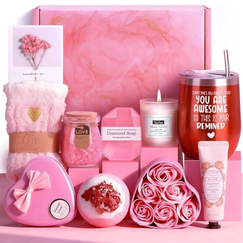 Birthday Gifts for Women, Unique Self Care Package Pamper Gifts for Women, Relaxation Spa Bath Set Get Well Soon Gifts for Her, Ladies Birthday Hampers Presents for Mum, Friends, Sister, Wife, Auntie