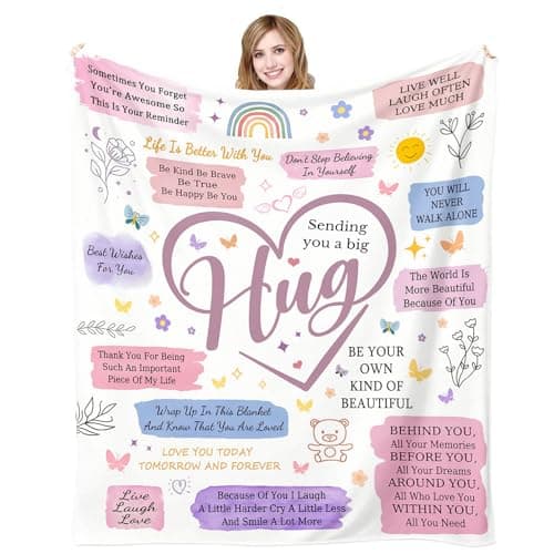 Gifts for Best Friend Hug Blanket - Get Well Soon Gifts for Women - Friendship Blanket Encouragement for Friend Sister Bestie Coworker 50"X60"