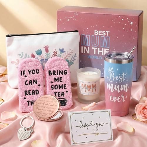 Mum Gift Set – 7pcs Gift Box for Mum, Perfect Mothers Day, Birthday & Christmas Present, Thoughtful Relaxing Pamper Gift Basket to Show Love and Appreciation