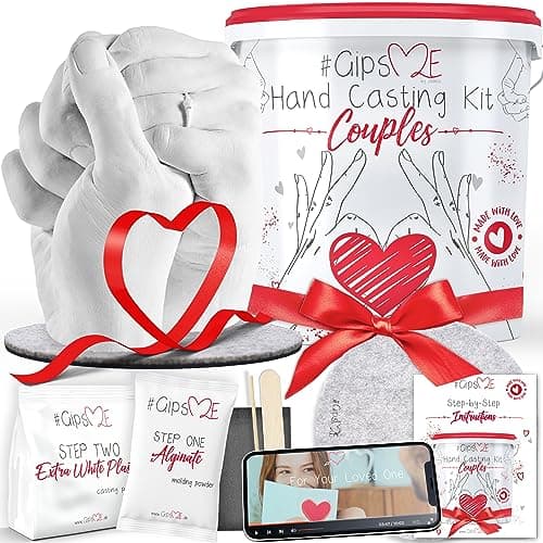 GipsME 3D Hand Casting Kit Couple, Hand Moulding Kit, Holding Hands Casting Kit, Wedding Gifts for Couple, Couples Gifts, Gifts for him, Gifts for her