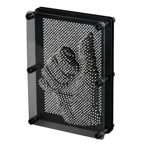 FiNeWaY Large Metal Pin Art Toy – 3D Sculpture Creative Desk Toy & Sensory Gadget for Kids & Adults | Retro Office Decor, Fun Stocking Filler Gift or Secret Santa Gift, 18cm x 14cm