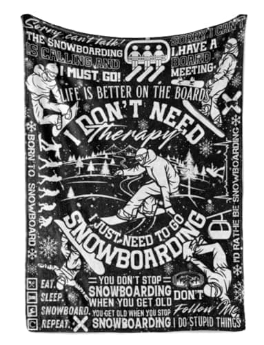 INNObeta Snowboarding Gifts,Gifts for Snowboard Enthusiasts, Snowboarder Throw Blanket for Men Women - Christmas, Birthday, Graduation, Thanksgiving Gift, 50"x 65"