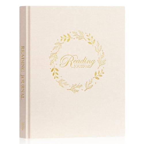 Lanpn Reading Book Journal for Book Lovers Readers, 52 Reviews Linen Hardcover Books Tracker Diary, 158 Pages Reading Log Notebook Bookish Gifts, 9.3" x 7.7" (Beige)