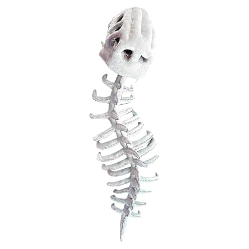 Xmccvt Realistic Dinosaur Skeleton Costume Set, Plush Dinosaur Skull Headpiece And Spine Costume, Halloween Cosplay Skeleton Props For Adults And Children