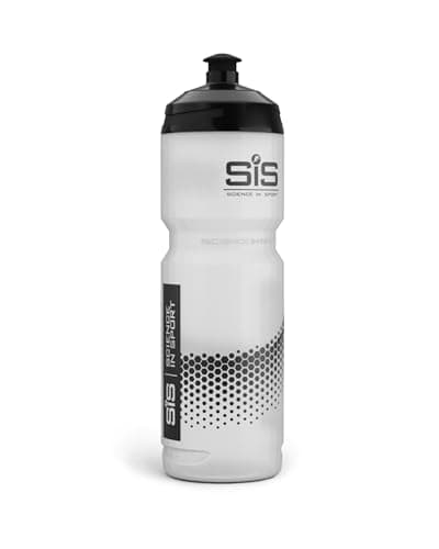 Science in Sport SIS Clear Sports Water Bottle, Plastic Water Bottle, Black Logo, Transparent Colour, 800 ml