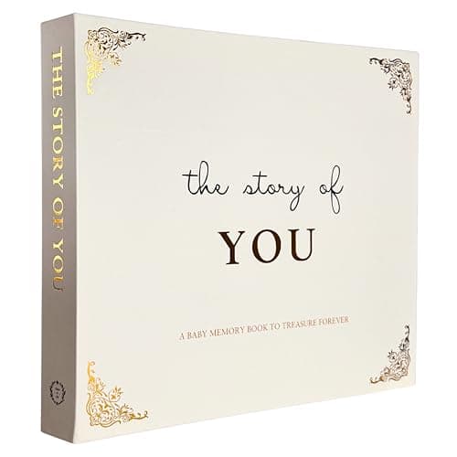 Inspirational Baby Journal & Memory Book Keepsake - Cream & Gold Luxury Design, 172 Pages for 4x6 & 5x7 Photos - Perfect Photo Album for Baby Shower Gifts