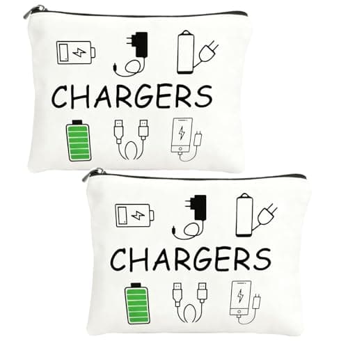 2 PCS Charger Bag for Travels, Travel Gifts for Women Portable Charger Organiser Bag Fashion Accessories, Travel Pouch Charging Cable Organiser Bags for Charging Accessories Toiletry