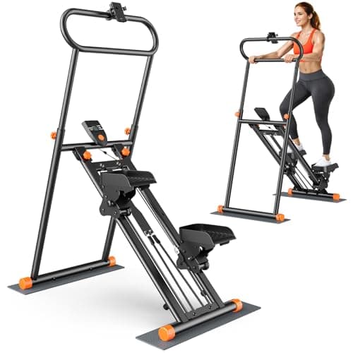 Fostoy Stair Stepper for Home Gym, Foldable Stepper Machine with Adjustable Resistance & Height, Stair Climber Exercise Steppers for Legs, Glutes & Core Workout, Home Office Fitness Equipment
