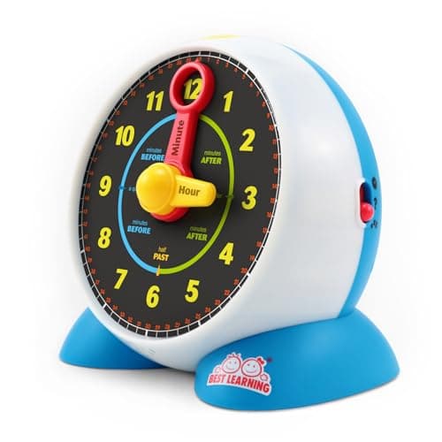 BEST LEARNING Learning Clock - Educational Talking Learn to Tell Time Teaching Light-Up Toy with Quiz and Music Sleep Mode - Toddlers & Kids Ages 3, 4, 5, 6 Years Old Birthday Gift
