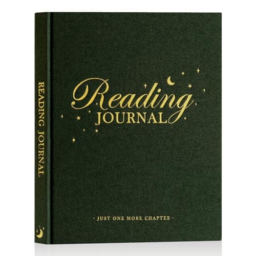 Lanpn Reading Book Journal for Book Lovers Readers, 9.3" x 7.7" Books Tracker Diary, Linen Hardcover Reading Log with 52 Reviews, 158 Pages Reading Notebook Bookish Gifts (Green)