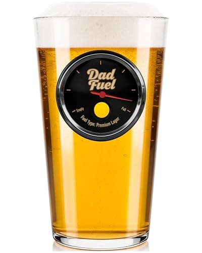 Otimist Gifts for Dad, Funny Pint Glass for Men, Novelty Dad Gifts, Present for Lager, Cider, Beer Lover for Father, Father-in-Law, Husband for Christmas, Birthday (Dad Fuel)