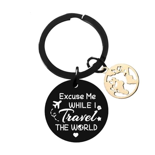 Yrerndre Travel Keyring Travel Gifts for Women Travelling Gifts for Travelers Travels Accessories Safe Travels Gift for Someone Travelling Unique Gifts for Family Friend Birthday Holiday Present