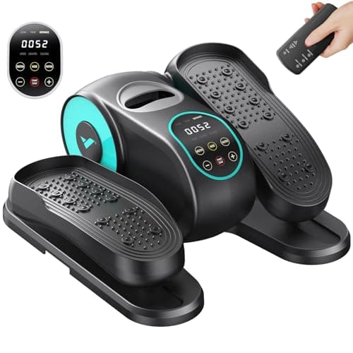 MERACH Under Desk Elliptical, Ellipse Leg Exerciser Electric as Seen on TV for Seniors with Remote Control & 12 Adjustable Speeds, Quiet Portable Seated Pedal Exerciser Machine for Home - Blue