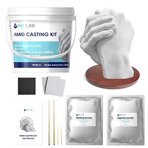 INK LAB Hands Casting Kit Couples 3D Hand Molding Kit for Adults Keepsake Hands Mold Kit with All Essentials Ideal for Couples Family Friends Wedding Gifts Holiday Anniversary