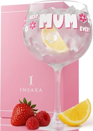 Insaxa Mothers Day Gifts for Mum Best Large Gin Glass Mum Birthday Gifts Christmas (730ML)