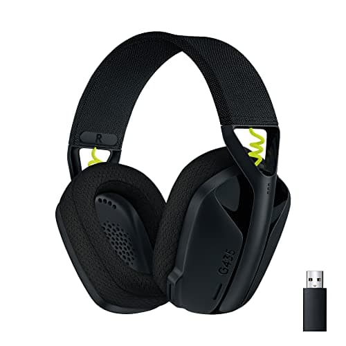 Logitech G G435 LIGHTSPEED & Bluetooth Wireless Gaming Headset, Ultra Lightweight 165g over-ear headphones, built-in mics, 18h battery, compatible with PC, PS4, PS5, Nintendo Switch & Switch 2 - Black