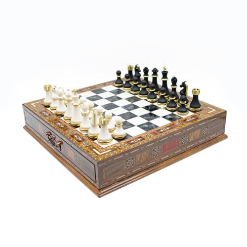 Handmade Luxury Chess Set with Storage, Handmade Decorative Chess Set, Custom Premium Chess Board, Modern Chess Set