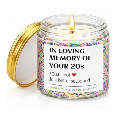 30th Birthday Gifts for Women, 30th Birthday Candle for Her Him Wife Husband Sister Brother Friend Daughte, Happy Thirty Gifts Ideas, Lavender Soy Wax Candle, 3.5 oz