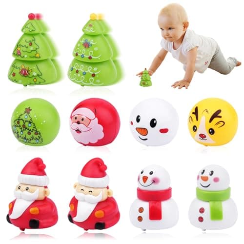Deepton 10 Pack Christmas Pull-Back Cars, Mini Pull-Back Racing Vehicles, Mini Gifts for Christmas Crackers Fillers, Toys, Stocking Stuffers for Kids Party Bag Fillers