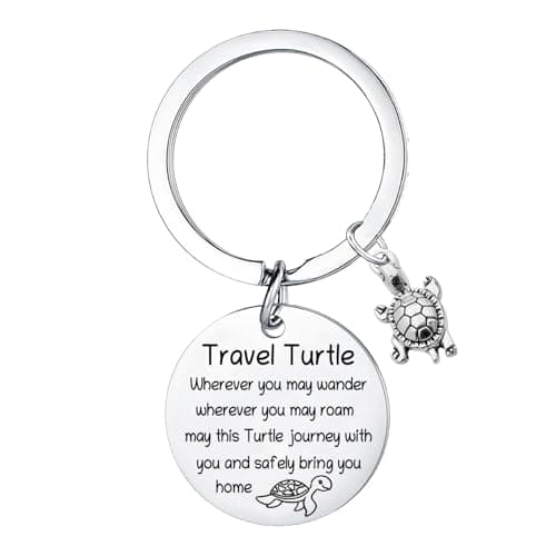 Yrerndre Travel Turtle Keyring Travel Gifts for Women Travel Accessories Travelling Gift Good Luck Gifts Safe Travels Gift for Traveller Family Best Friends Graduation Birthday Present