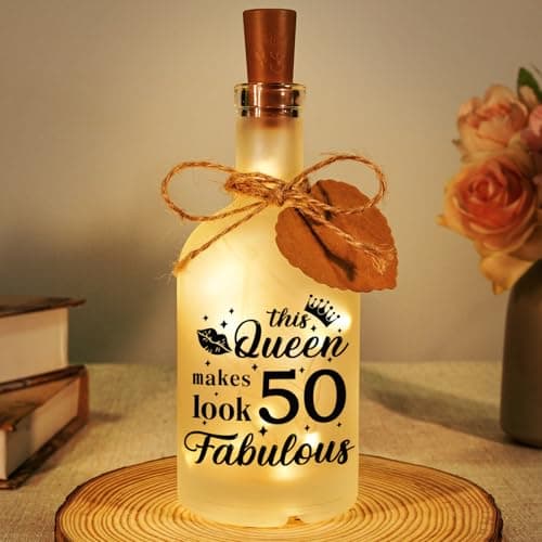 50th Birthday Gifts For Women, 50th Birthday Gifts For Her, Night Lights Presents For Women, Bottle Light Gift For Mum, Presents For Mum Bestie Friend Sister Wife Female, Bedroom Living Room Desktop