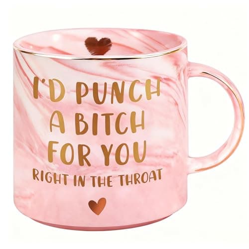 Gifts for Women Her Wife Sister Girlfriend, 330ml Pink Coffee Mug Christmas Stocking Stuffers for Women Friends, Valentines Day Birthday Gifts for Mom Teachers Teenage Girls BFF Funny Gifts (Punch)