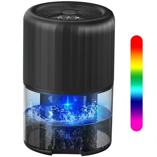 Dehumidifiers for Home,Dehumidifier for Bedroom with Auto Defrost Function, 2200ML Capacity, 2 Working Modes, Smart Auto-Off, Quiet Small Dehumidifier for Bathroom,Basement,Kitchen,Wardrobe - Black