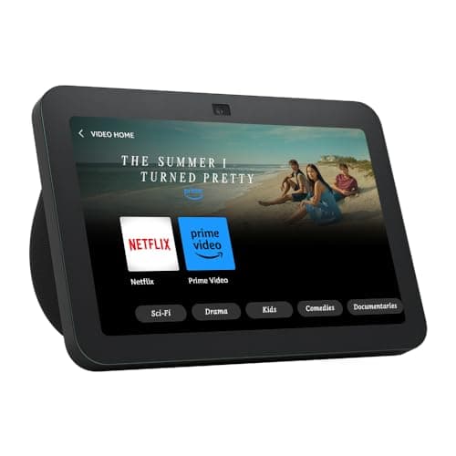 Echo Show 8 (3rd Generation, 2023 release) | HD smart touchscreen with spatial audio, smart home hub and Alexa | Charcoal