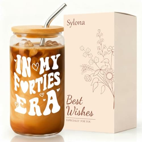 Sylona 40th Birthday Gifts for Women - Funny 40th Birthday Gifts, Gift for Her, Personalized Mug Coke Cup, Creative Glass Mug, Perfect Idea for Best Friend, Mom, Wife, Daughter