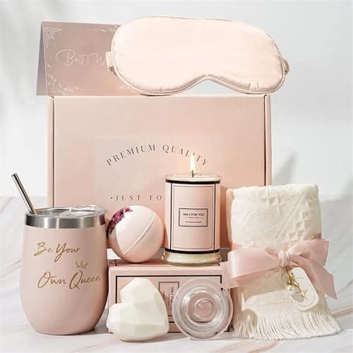 Yorkaan Birthday Gifts for Women, Wine Tumbler Gift Set, Unique Gifts for Friends, Mom, Sister, Coworker, Wife, Girlfriend, Gift Ideas for Mothers Day, Valentines Day,12 oz Stainless Steel Tumbler