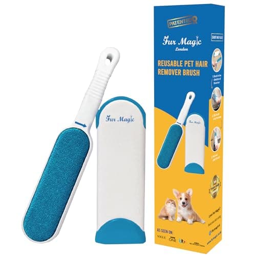 Fur Magic Pet Hair Remover Lint Brush With Self-Cleaning Base, Reusable Fluff Remover for Clothes, Carpet Hair Remover for Dog, Cat and Rabbit Hair