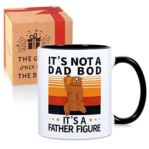 evecase Father Day Gift,'It's Not a Dad BOD,It's a Father Figure'Fathers Day Mug/Dad Mug.Gifts for Men/Him,Father's Day Gifts from Daughter/Son.Birthday