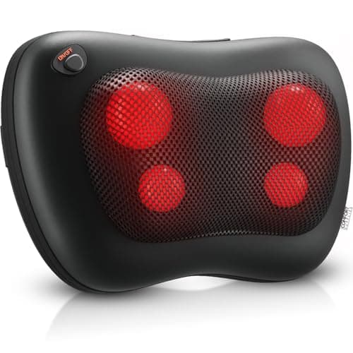 COMFORT SUPPLIES Back Massager, Neck Massage, Shiatsu Pillow with Heat, Deep Tissue Kneading Massager for Neck, Back, Shoulder, Legs, Electric, Muscle Pain Relax, Gifts for Women Men Mum Dad Him Her