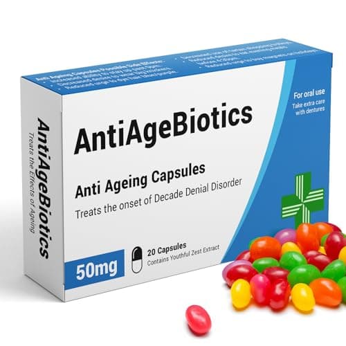 AntiAgeBiotics - Funny Gifts for Women, Joke Pill Box, Birthday Gifts for Mum, 30th, 40th, 50th Birthday Gifts for Women - Funny Secret Santa Gifts
