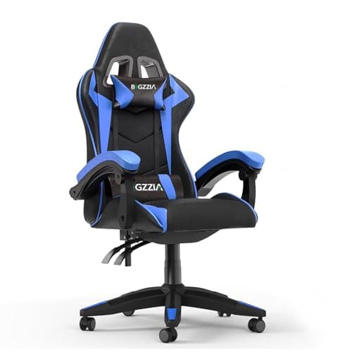 Racingreat Ergonomic Gaming Chair with Adjustable Height, Reclining Feature, Headrest, and Lumbar Support for Adults (Basics, Black/White)