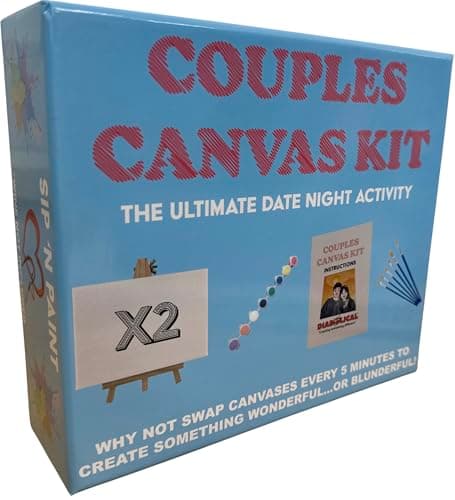 Diabolical DP1414 Couples Canvas Kit - Couple Painting Canvas Set, for Couples, for Couple, 1 Year for Boyfriend, Date Night Games