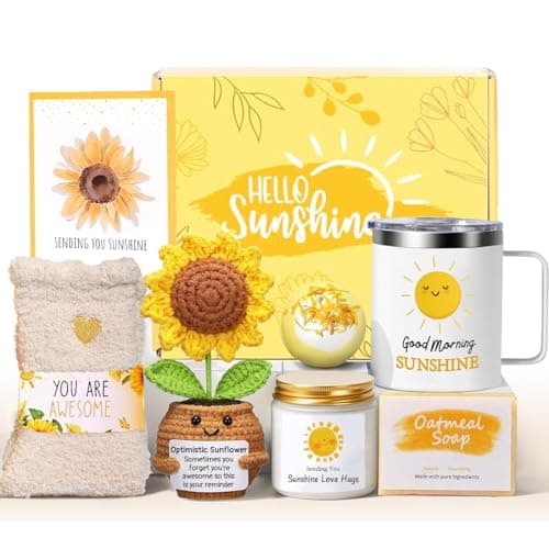 Birthday Gifts for Women, Sunflower Gifts for Women, Best Friend Birthday Gifts, Get Well Soon Gift Baskets Self Care Package Relaxation Bath Set Gifts for Wife, Best Friends, Sister