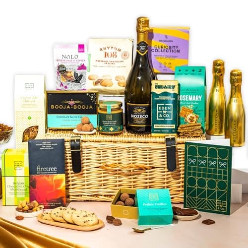 Premium Gift Hamper Basket, Luxury Gourmet Gifts for Women or Couples, Wicker Family Hamper by EDEN & CO - 2 Prosecco